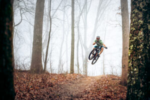 James Eubank riding the Free Rider trail on Raccoon Mountain.